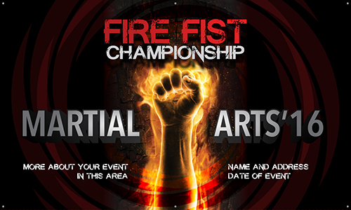 Martial Arts Vinyl Banner- Fire Fist